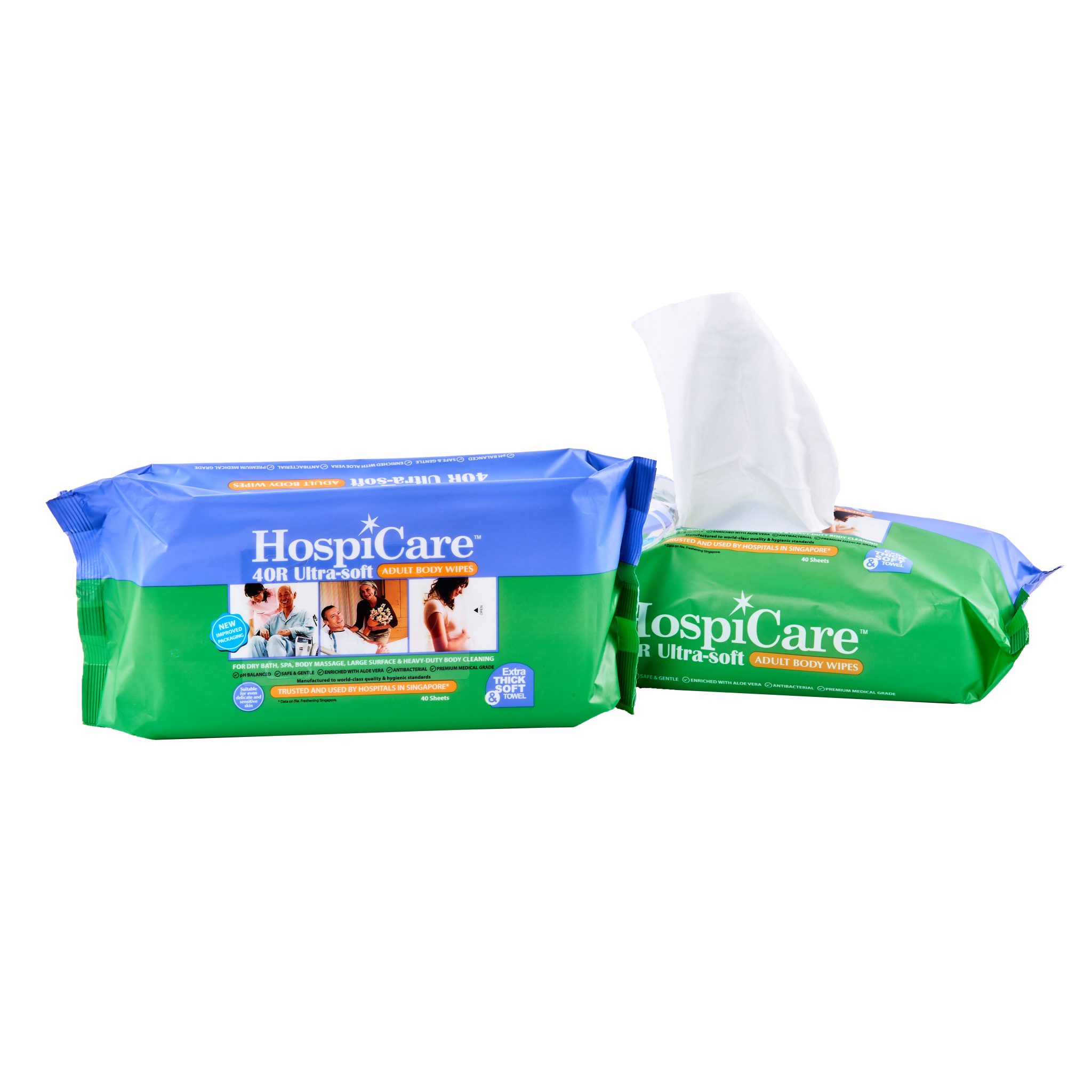 HospiCare 40R (Ultrasoft) Adult Body Wipes Medical Assistance 4 U