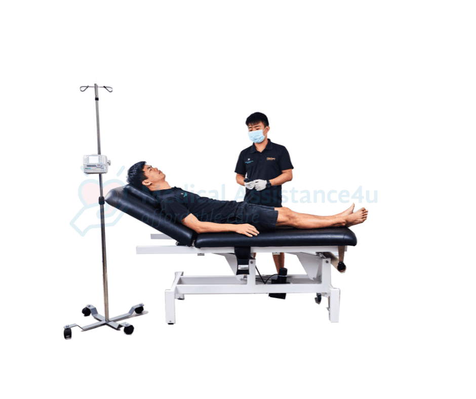 Electrical Examination table with IV stand